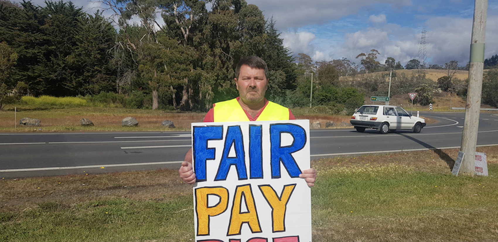 Union Member fighting for fair pay