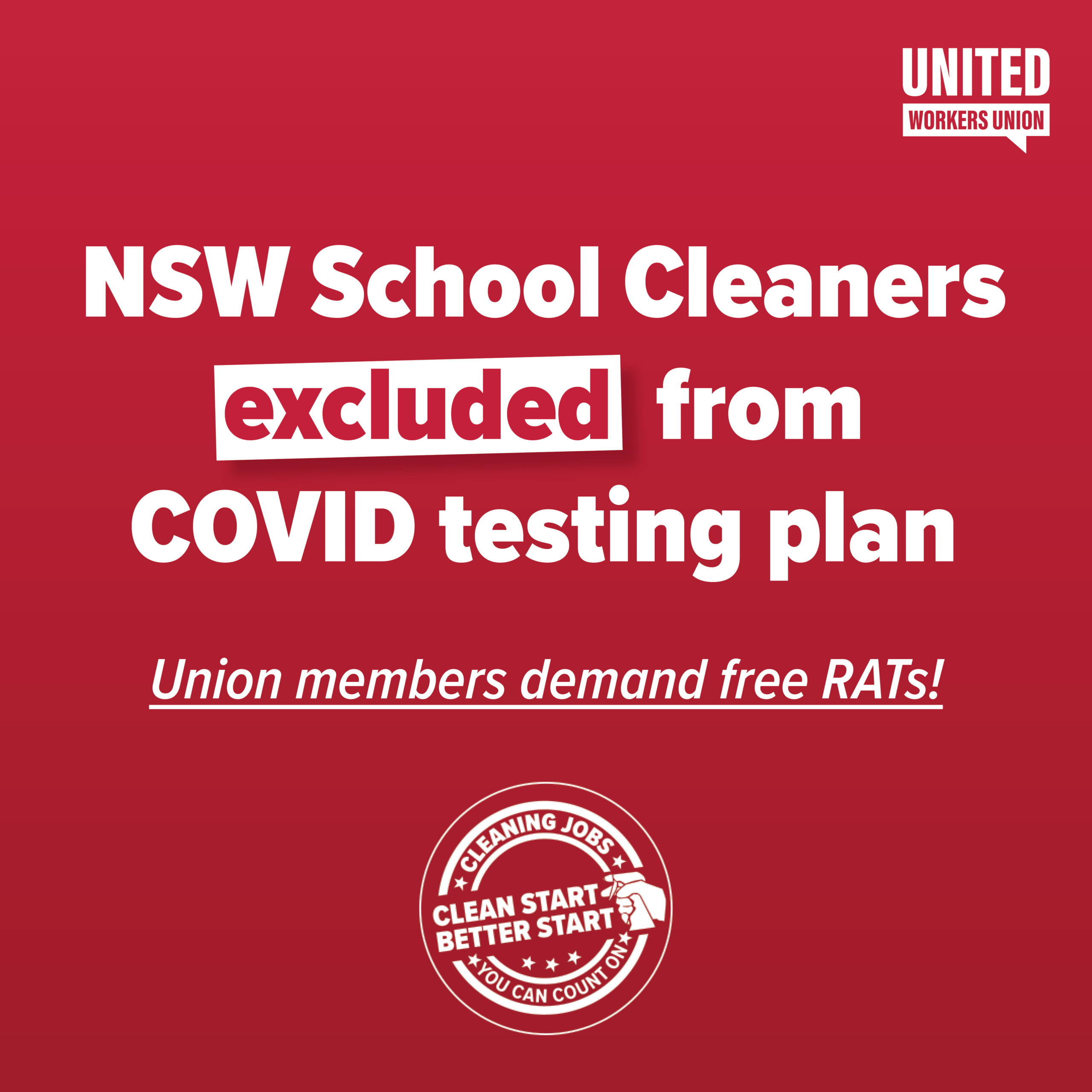 NSW GOVT Provide free rapid antigen tests for school cleaners
