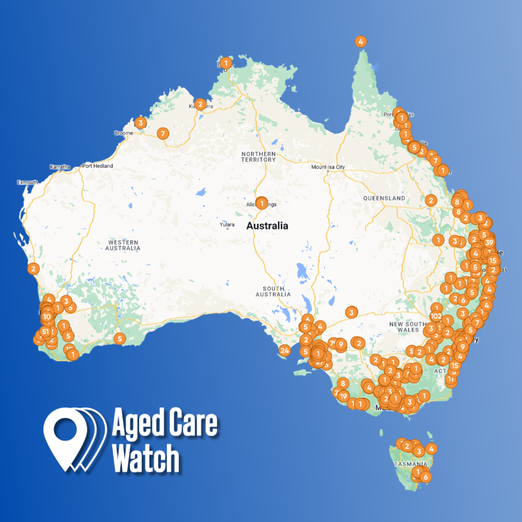 aged care watch map of Australia